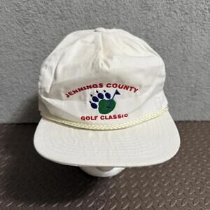 Vintage Jennings County Golf Classic Hat Nissin Cap White Rope Snapback USA